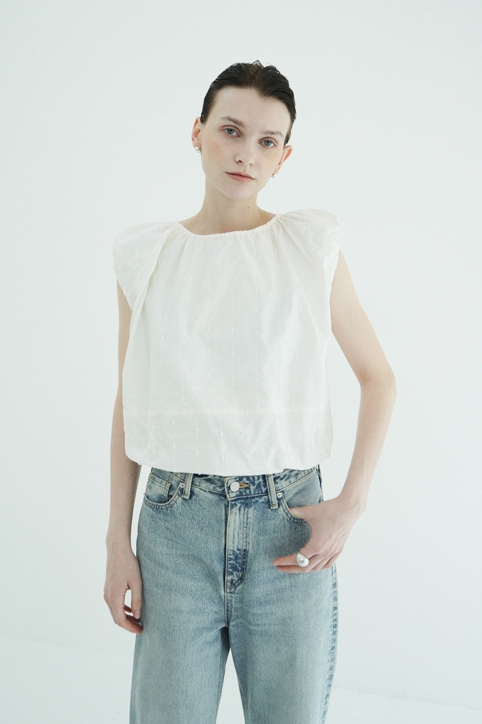 W FACE DOT SLEEVELESS RIBBON TOPS｜TOPS(トップス)｜CLANE OFFICIAL