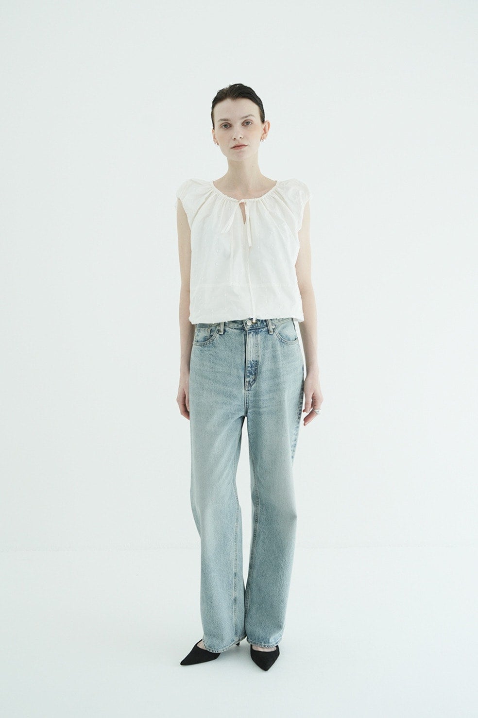 W FACE DOT SLEEVELESS RIBBON TOPS｜TOPS(トップス)｜CLANE OFFICIAL