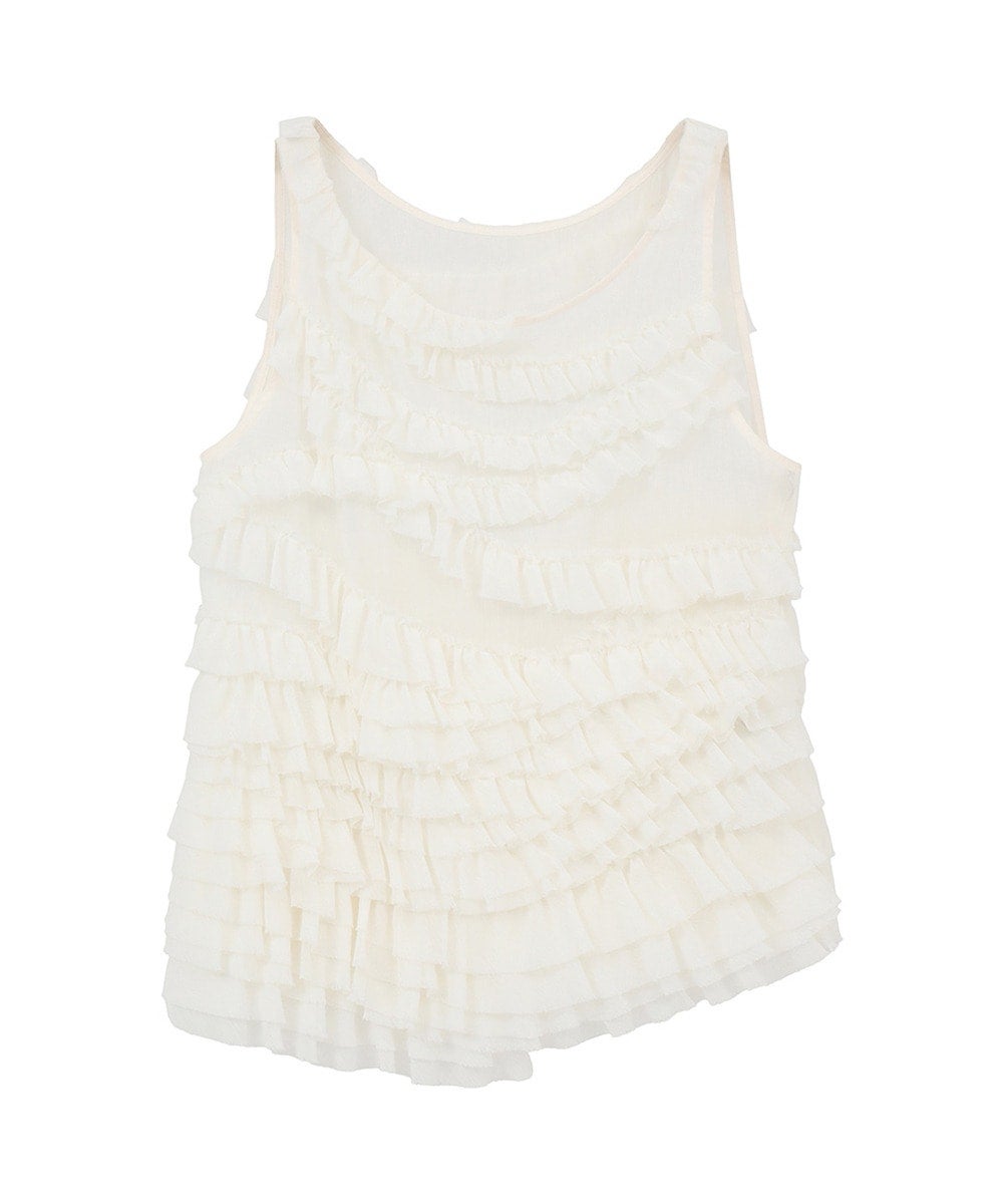 RANDOM FRILL SHEER N/S TOPS