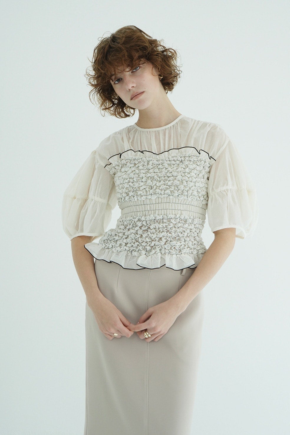 COLOR STITCHED SHIRRING TOPS｜TOPS(トップス)｜CLANE OFFICIAL