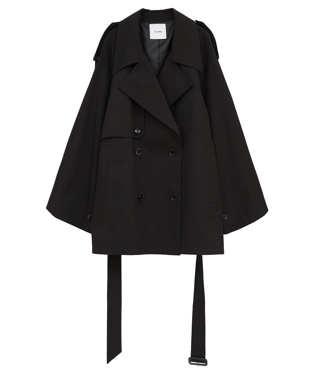OVER SHORT TRENCH COAT|OUTER(アウター)|CLANE OFFICIAL ONLINE STORE OVER SHORT TRENCH COAT|OUTER(アウター)|CLANE OFFICIAL ONLINE STORE