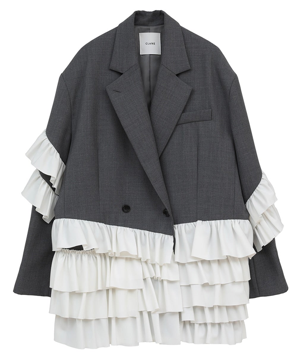 【PRE ORDER 2BUY 10%OFF】FRILLED TAILORED JACKET
