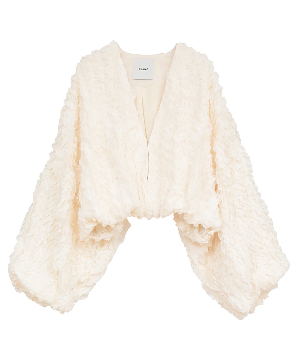 TOPSTITCHED FRILL BOLERO｜OUTER(アウター)｜CLANE OFFICIAL ONLINE STORE