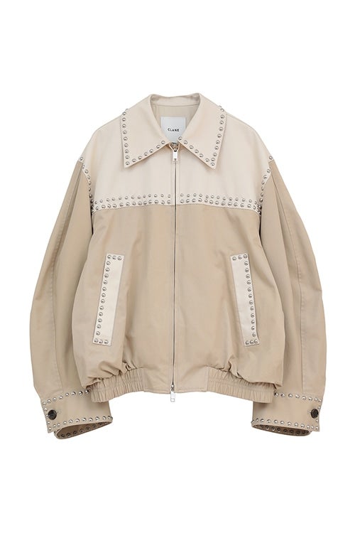 【PRE ORDER 2BUY 10%OFF】W COLOR STUDDED DRIZZLER JACKET