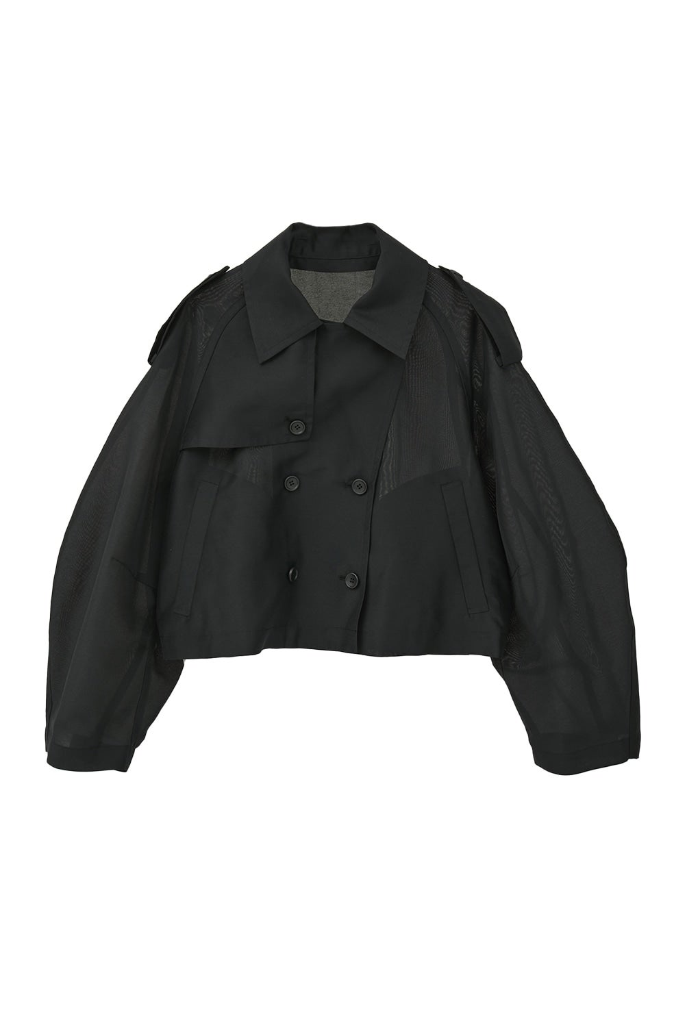 CLANE STRAP DESIGN SHORT JACKET ブラック SHEER SHORT TRENCH JACKET｜OUTER(アウター)｜CLANE OFFICIAL ONLINE