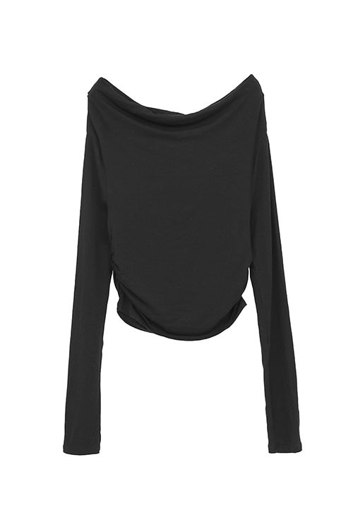 【PRE ORDER 2BUY 10%OFF】DRAPED OFF SHOULDER SOFT CUT TOPS