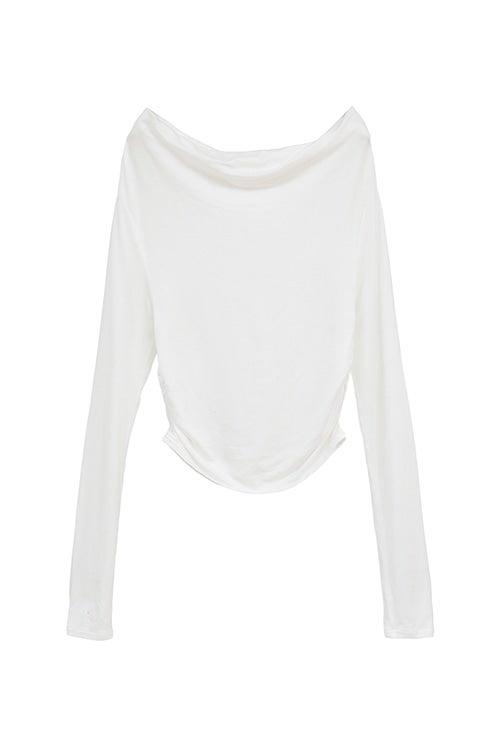 【PRE ORDER 2BUY 10%OFF】DRAPED OFF SHOULDER SOFT CUT TOPS