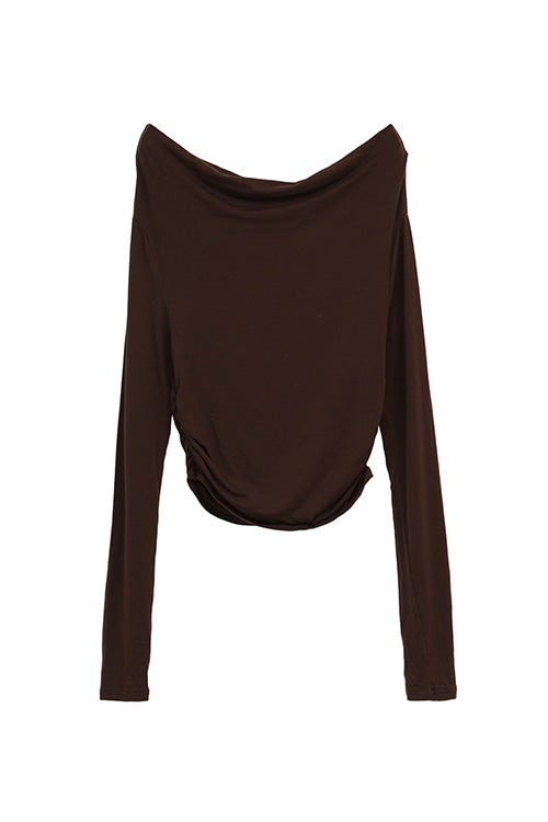 【PRE ORDER 2BUY 10%OFF】DRAPED OFF SHOULDER SOFT CUT TOPS
