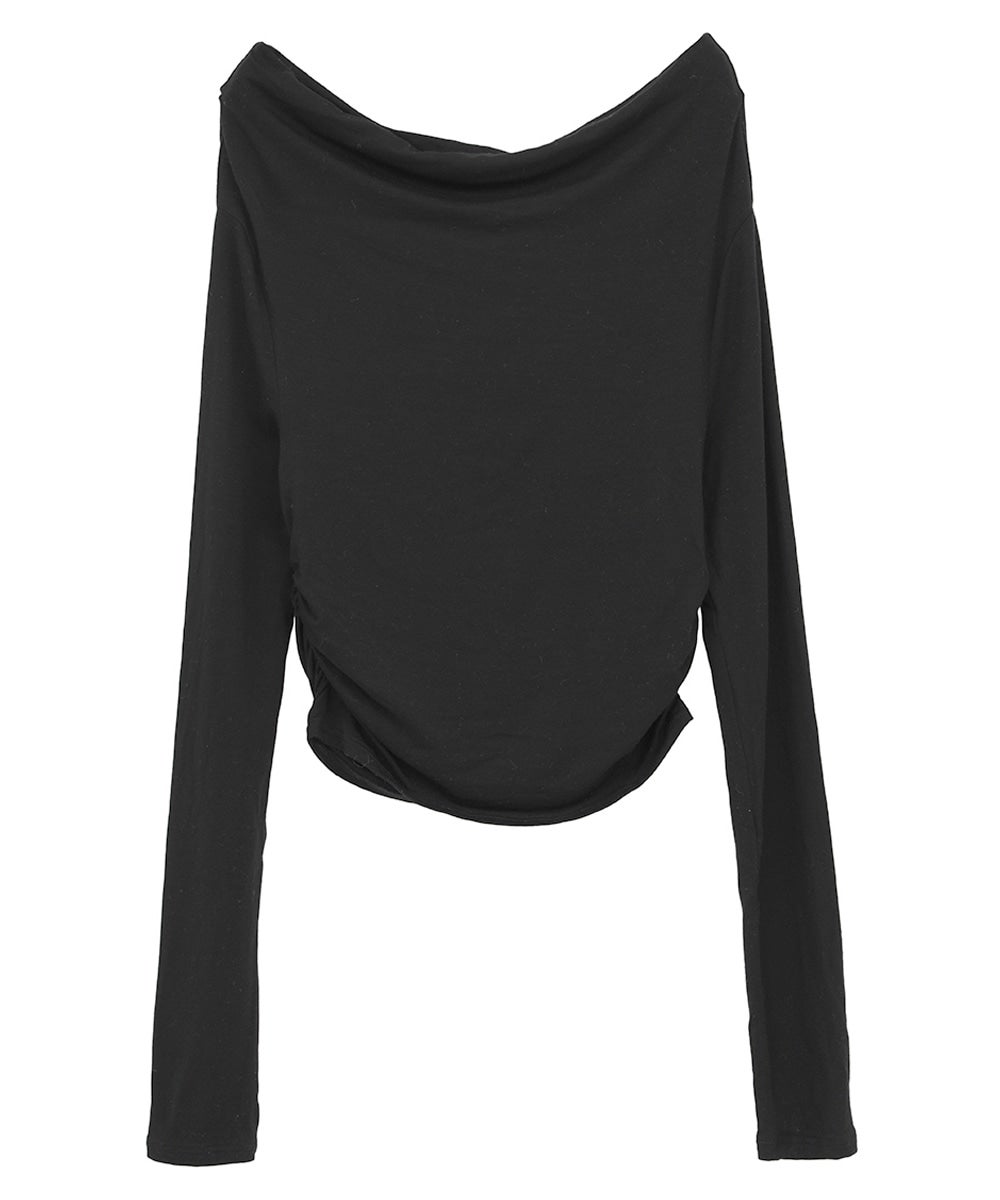 【PRE ORDER 2BUY 10%OFF】DRAPED OFF SHOULDER SOFT CUT TOPS