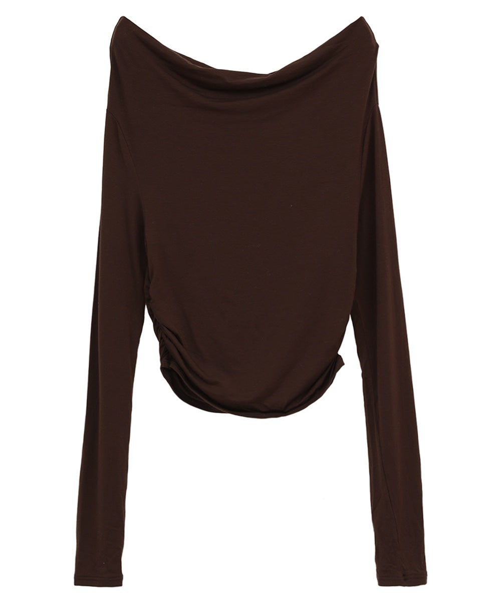 【PRE ORDER 2BUY 10%OFF】DRAPED OFF SHOULDER SOFT CUT TOPS