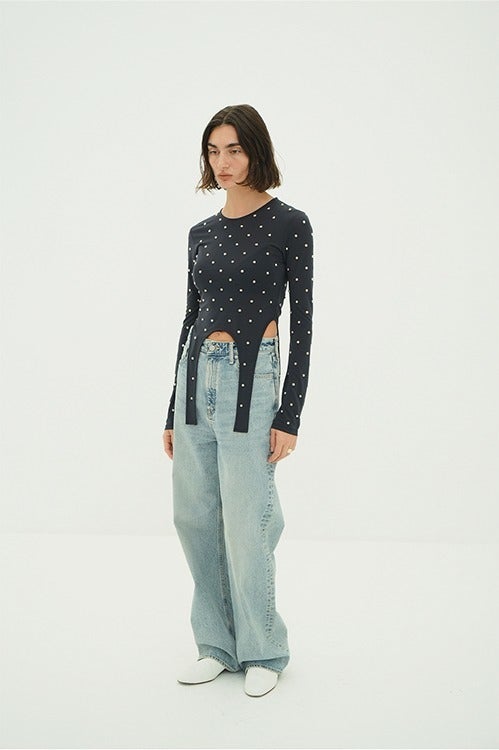 STUDDED BIJOU SHEER TOPS