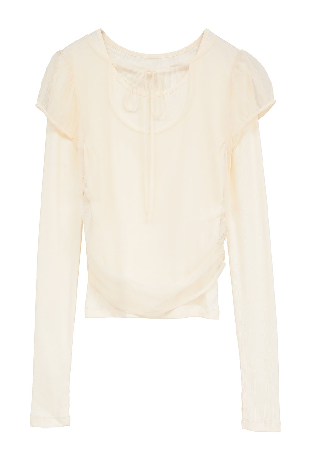 LAYERED TULLE RIBBON CUT TOPS｜TOPS(トップス)｜CLANE OFFICIAL