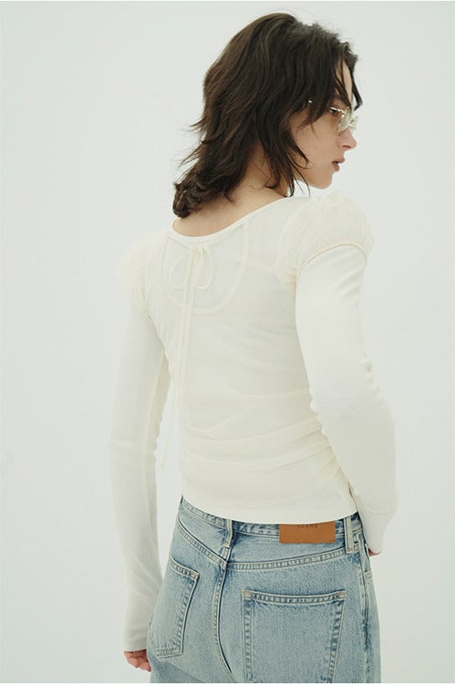 LAYERED TULLE RIBBON CUT TOPS