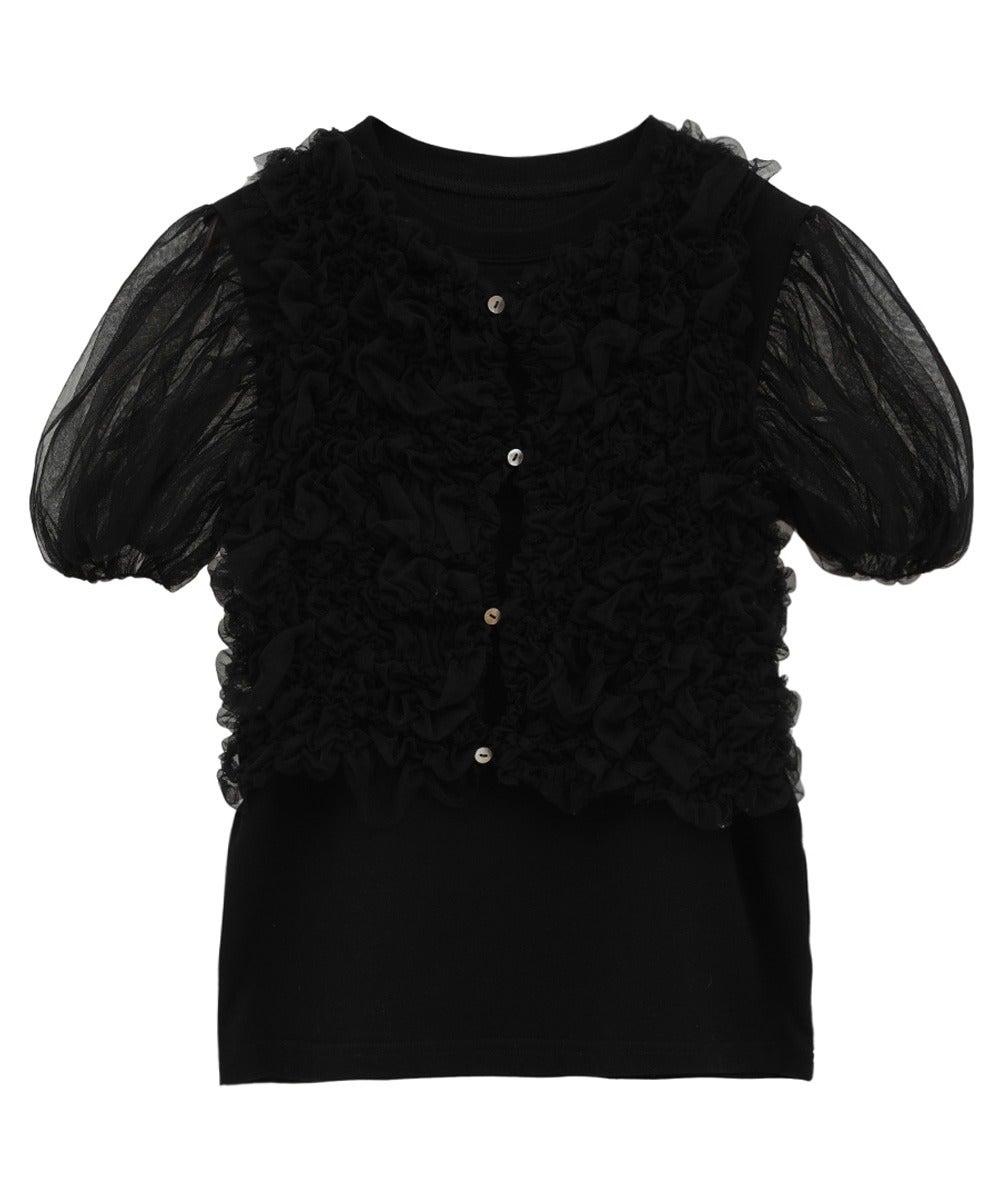 TULLE VEST LAYERED TOPS