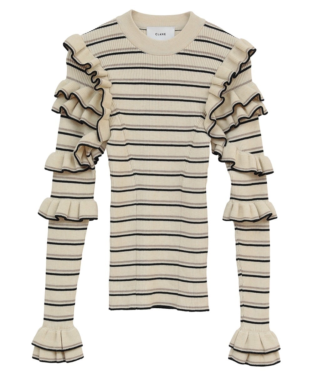 FRILL SLEEVE KNIT TOPS｜TOPS(トップス)｜CLANE OFFICIAL ONLINE STORE