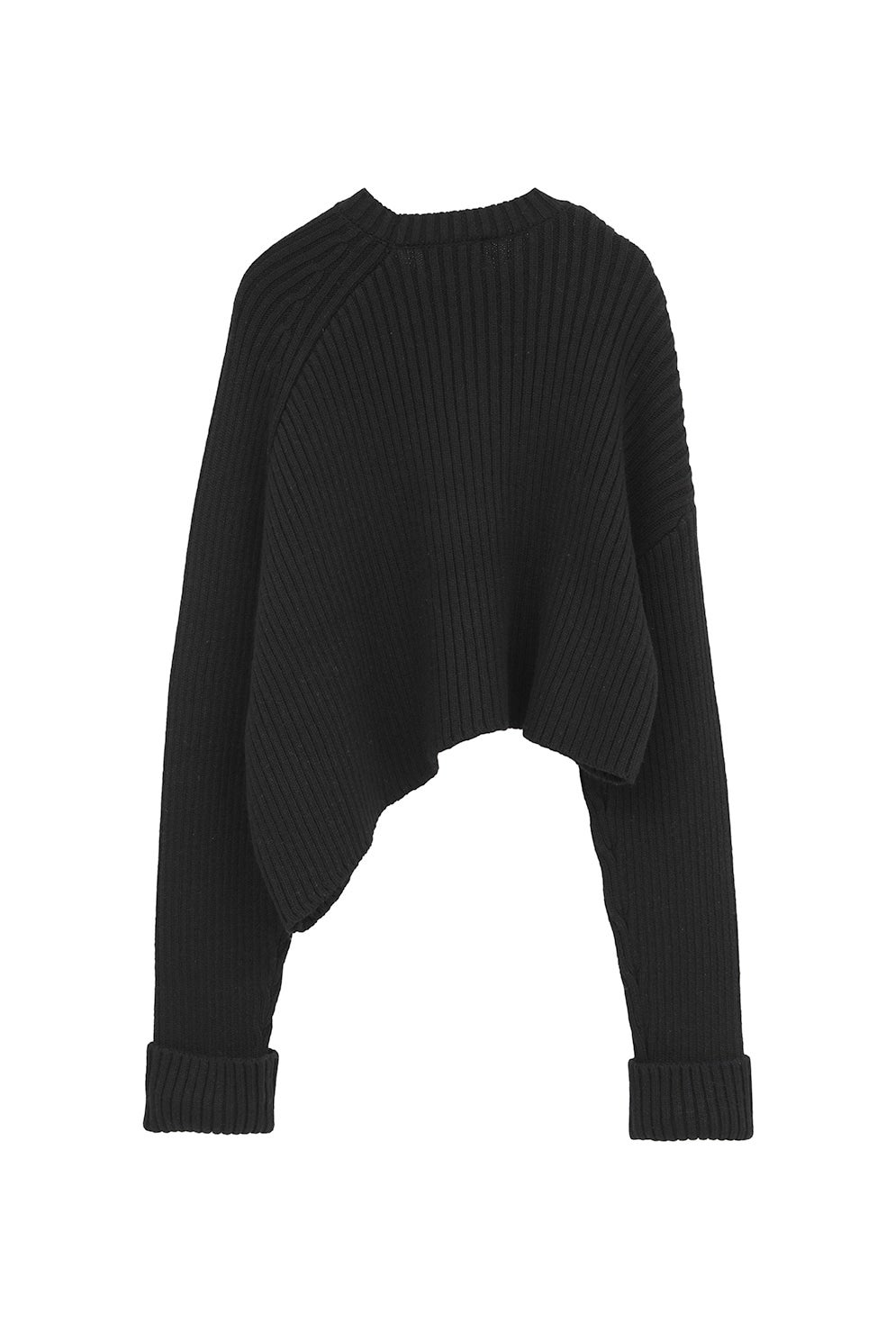 クラネ 21AW SLANT CUT KNIT TOPS ニット 2 M 黒 CLANE（クラネ）の「【CLANE(クラネ)】SLANT CUT KNIT TOPS/スラント