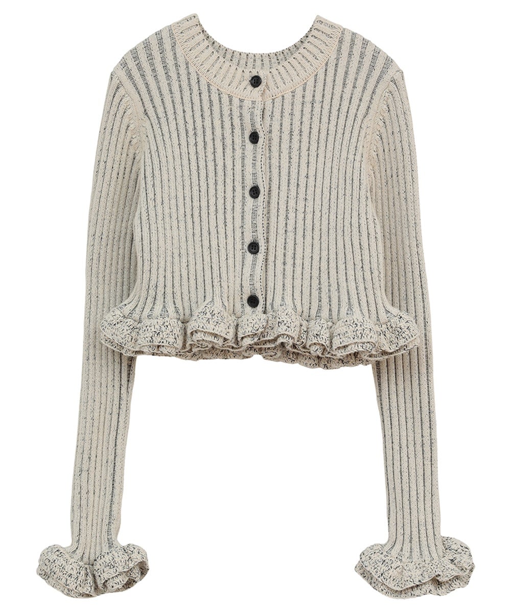 【PRE ORDER 2BUY 10%OFF】W FACE SHORT FRILLED KNIT TOPS