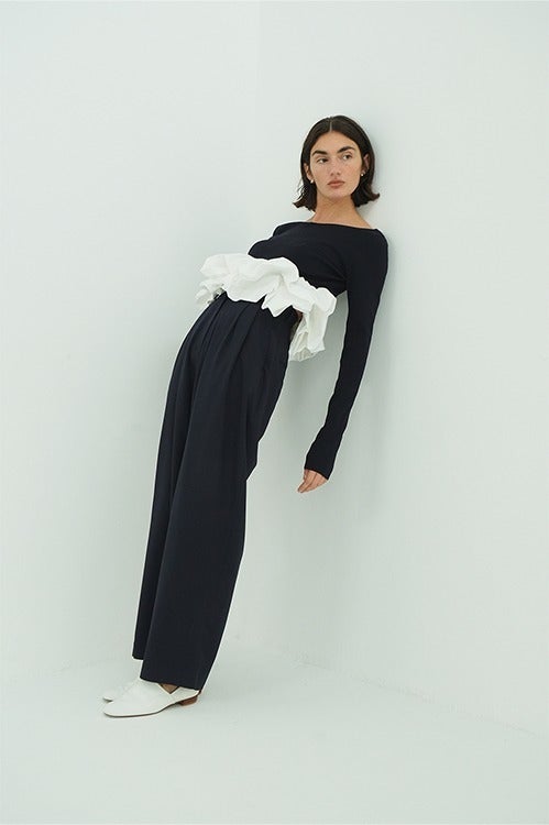 W BALLOON SHORT KNIT TOPS