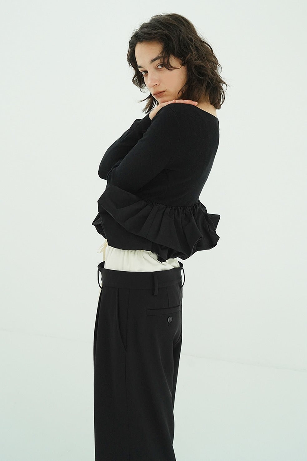 W BALLOON SHORT KNIT TOPS｜TOPS(トップス)｜CLANE OFFICIAL ONLINE STORE