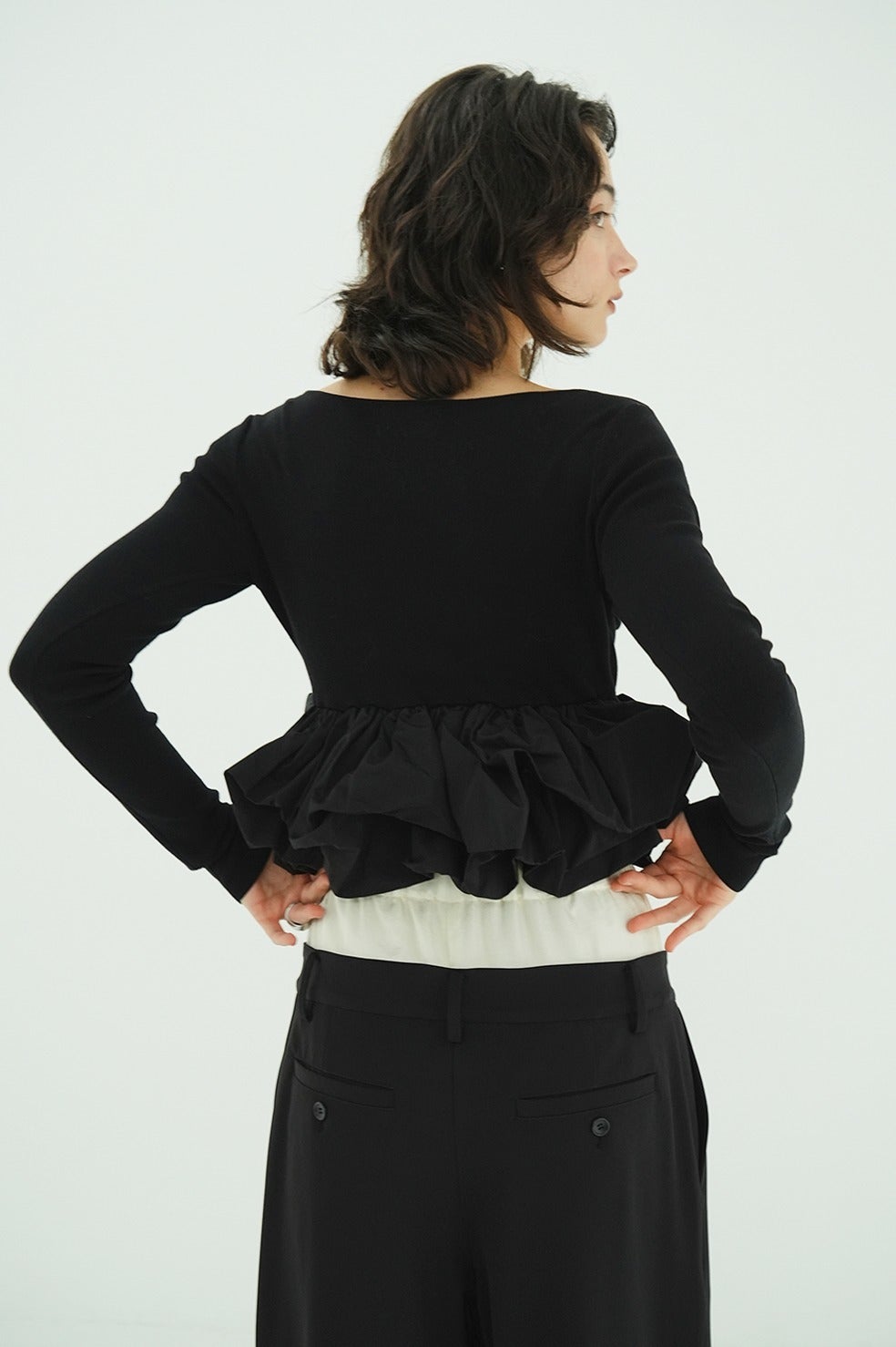 W BALLOON SHORT KNIT TOPS｜TOPS(トップス)｜CLANE OFFICIAL ONLINE STORE