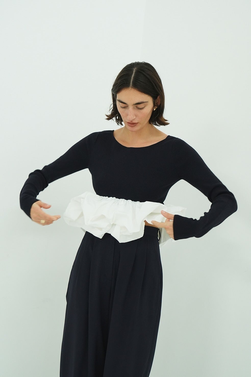 W BALLOON SHORT KNIT TOPS｜TOPS(トップス)｜CLANE OFFICIAL ONLINE STORE