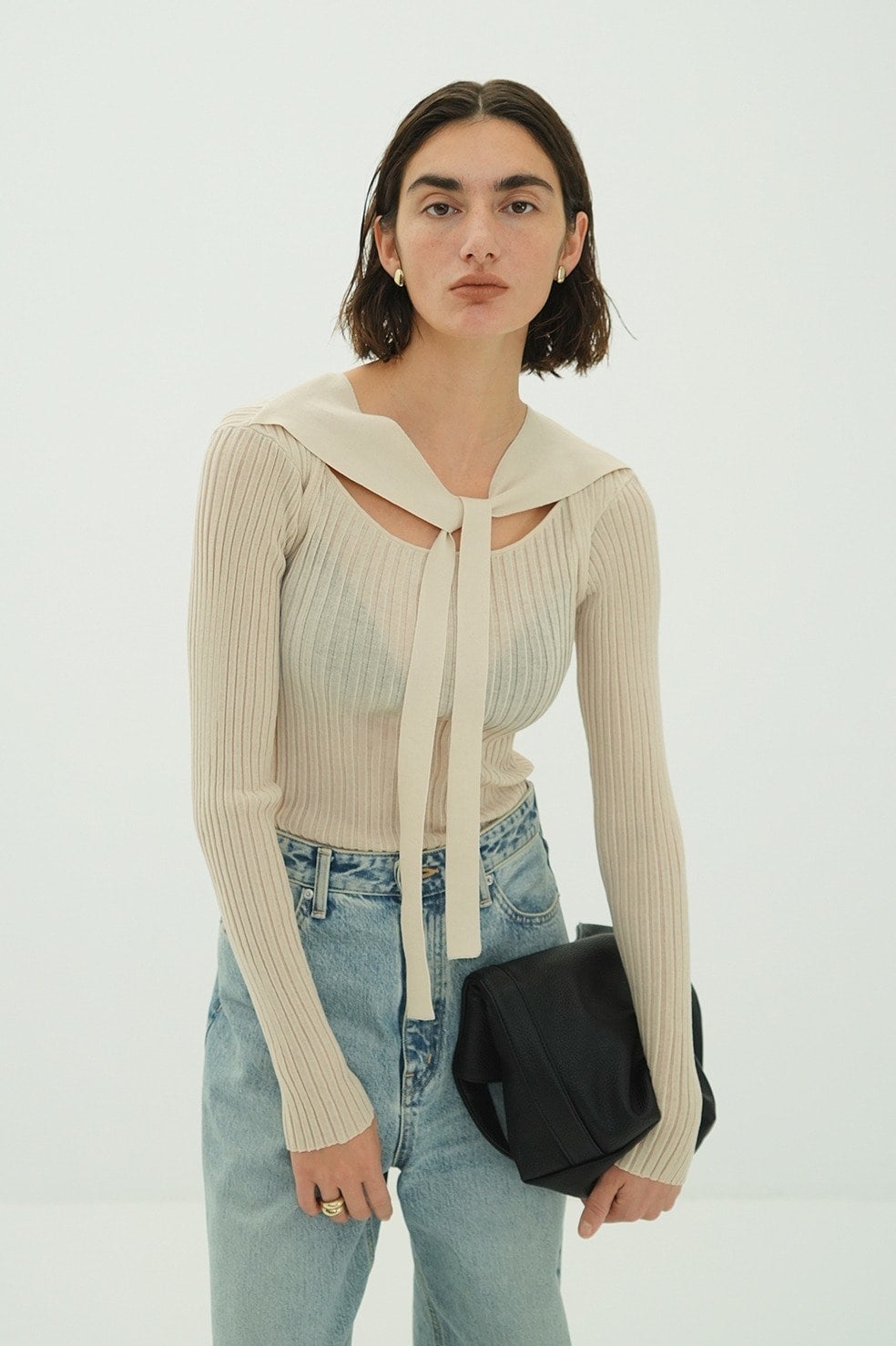 SHEER RIB RIBBON KINT TOPS｜TOPS(トップス)｜CLANE OFFICIAL ONLINE