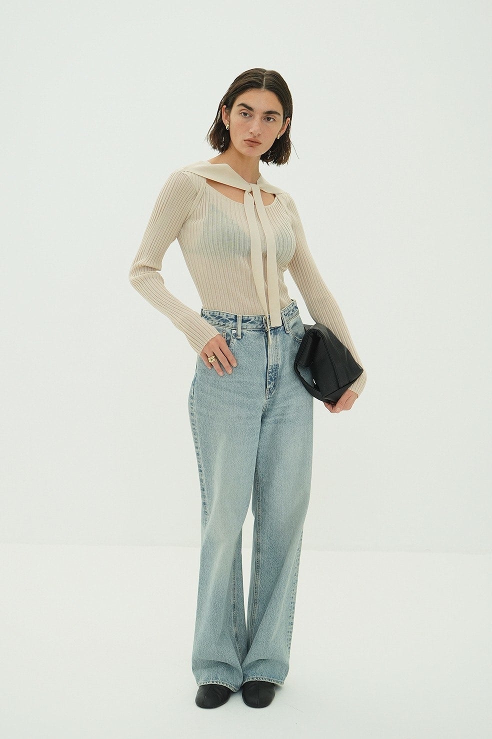 SHEER RIB RIBBON KINT TOPS｜TOPS(トップス)｜CLANE OFFICIAL ONLINE