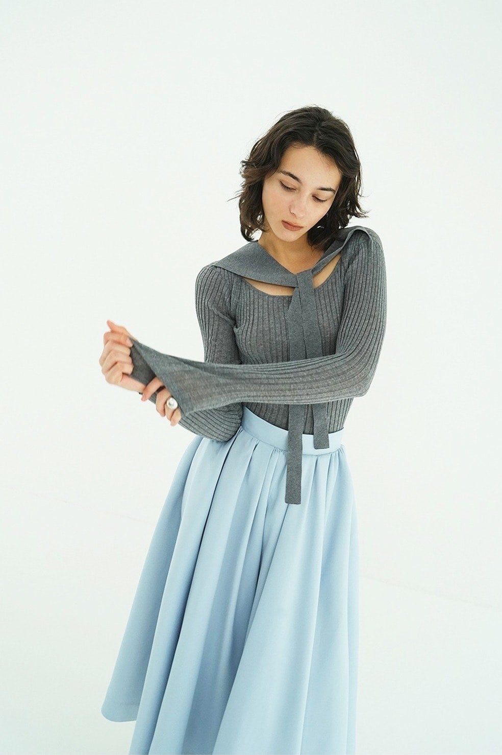 SHEER RIB RIBBON KINT TOPS｜TOPS(トップス)｜CLANE OFFICIAL ONLINE