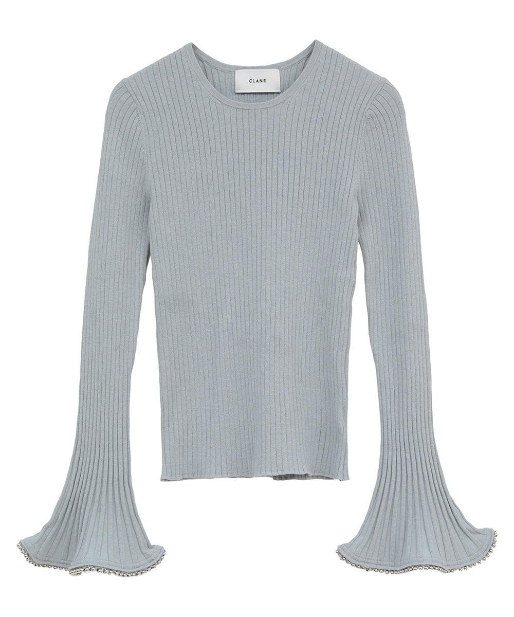 EMBELLISHED FRILL SLEEVE KNIT TOPS｜TOPS(トップス)｜CLANE OFFICIAL