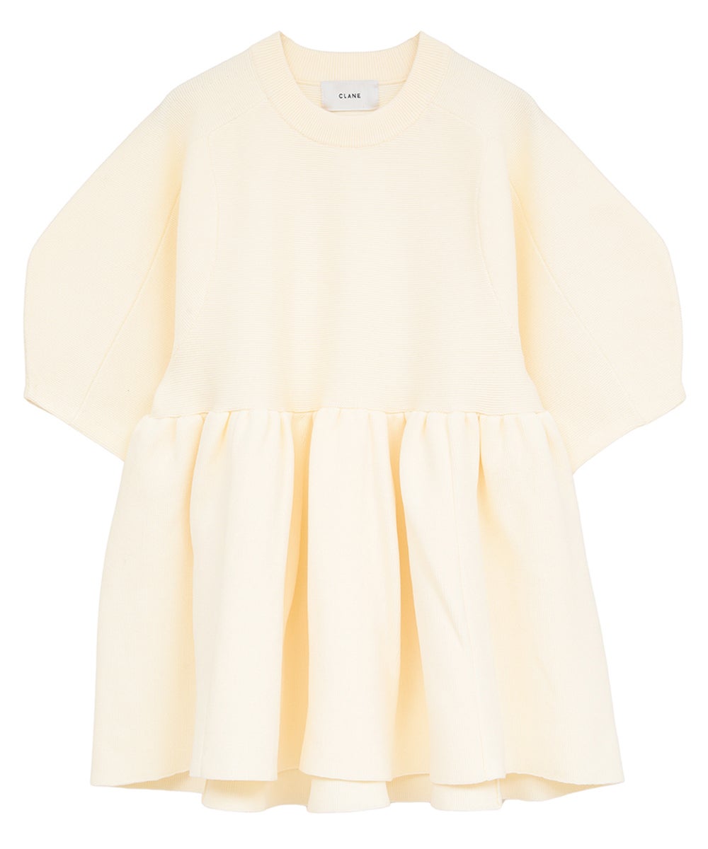 PEPLUM HALF SLEEVE KNIT TOPS