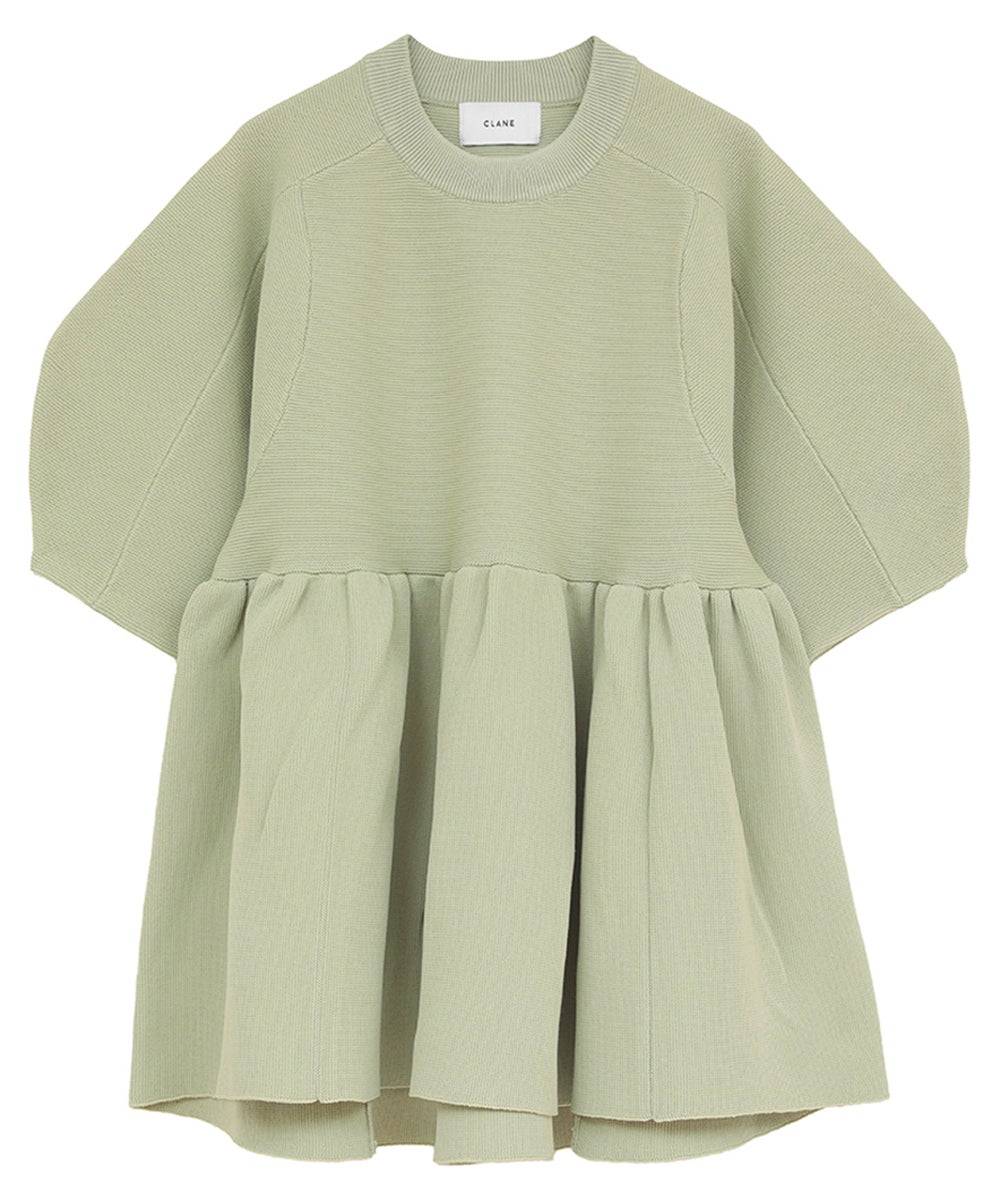 PEPLUM HALF SLEEVE KNIT TOPS｜TOPS(トップス)｜CLANE OFFICIAL