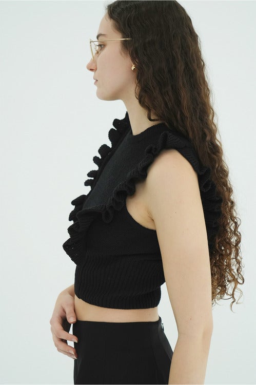 FRILL SLEEVE KNIT TOPS