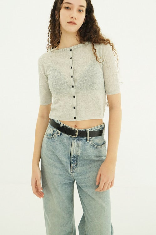 W FACE FRILL KNIT CARDIGAN