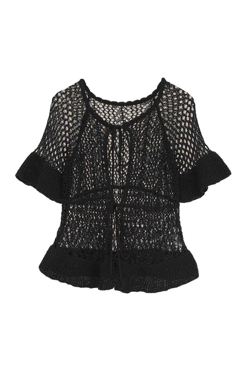 W FACE RIBBON CROCHET KNIT TOPS｜TOPS(トップス)｜CLANE OFFICIAL