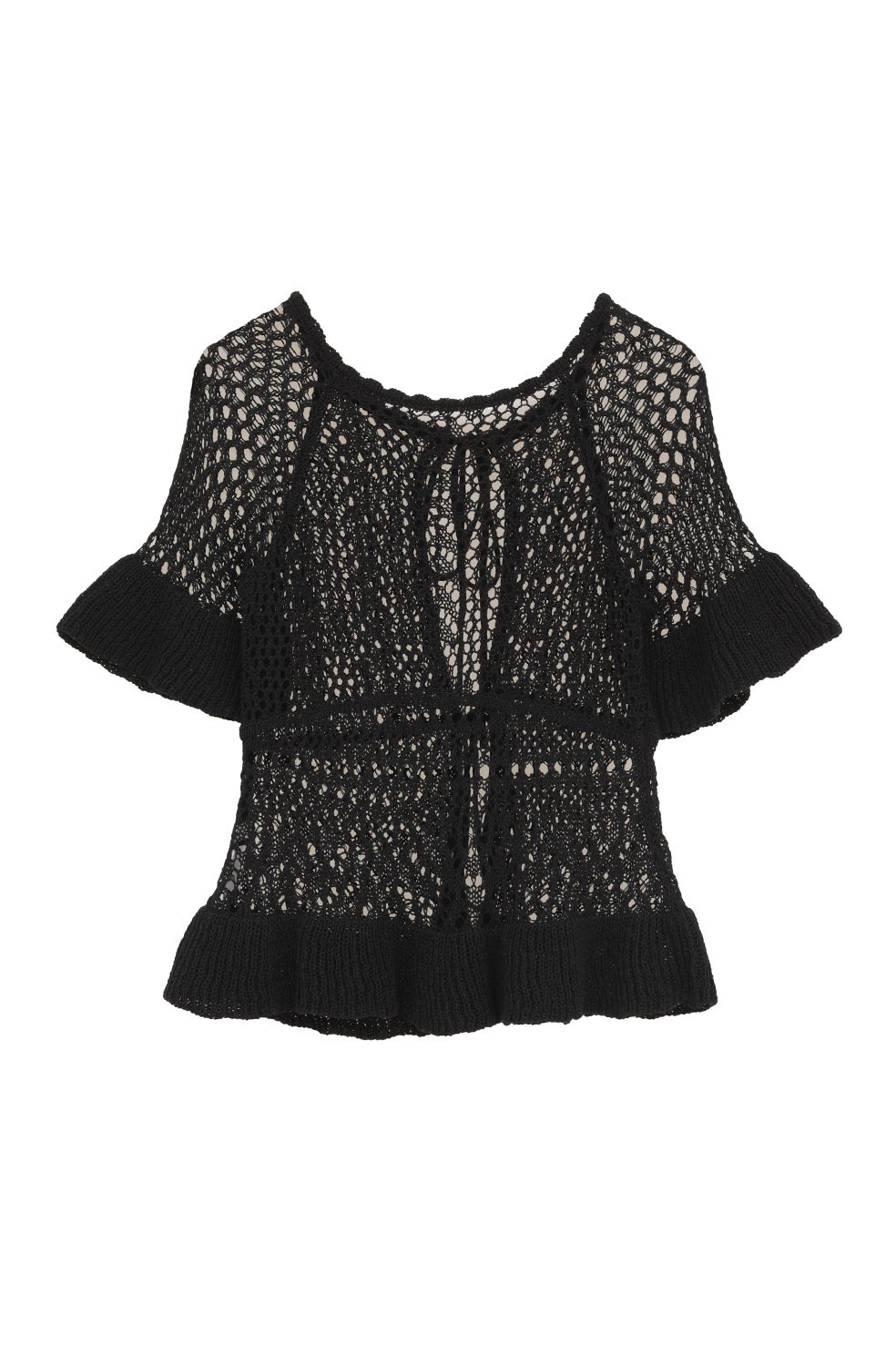 W FACE RIBBON CROCHET KNIT TOPS｜TOPS(トップス)｜CLANE OFFICIAL