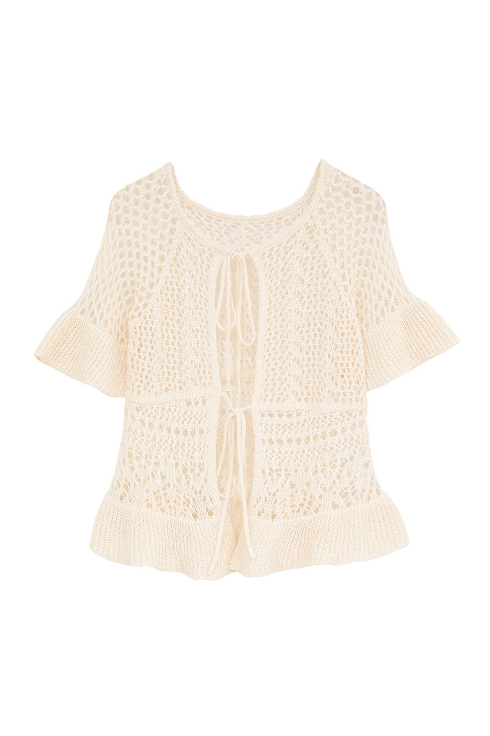 W FACE RIBBON CROCHET KNIT TOPS｜TOPS(トップス)｜CLANE OFFICIAL