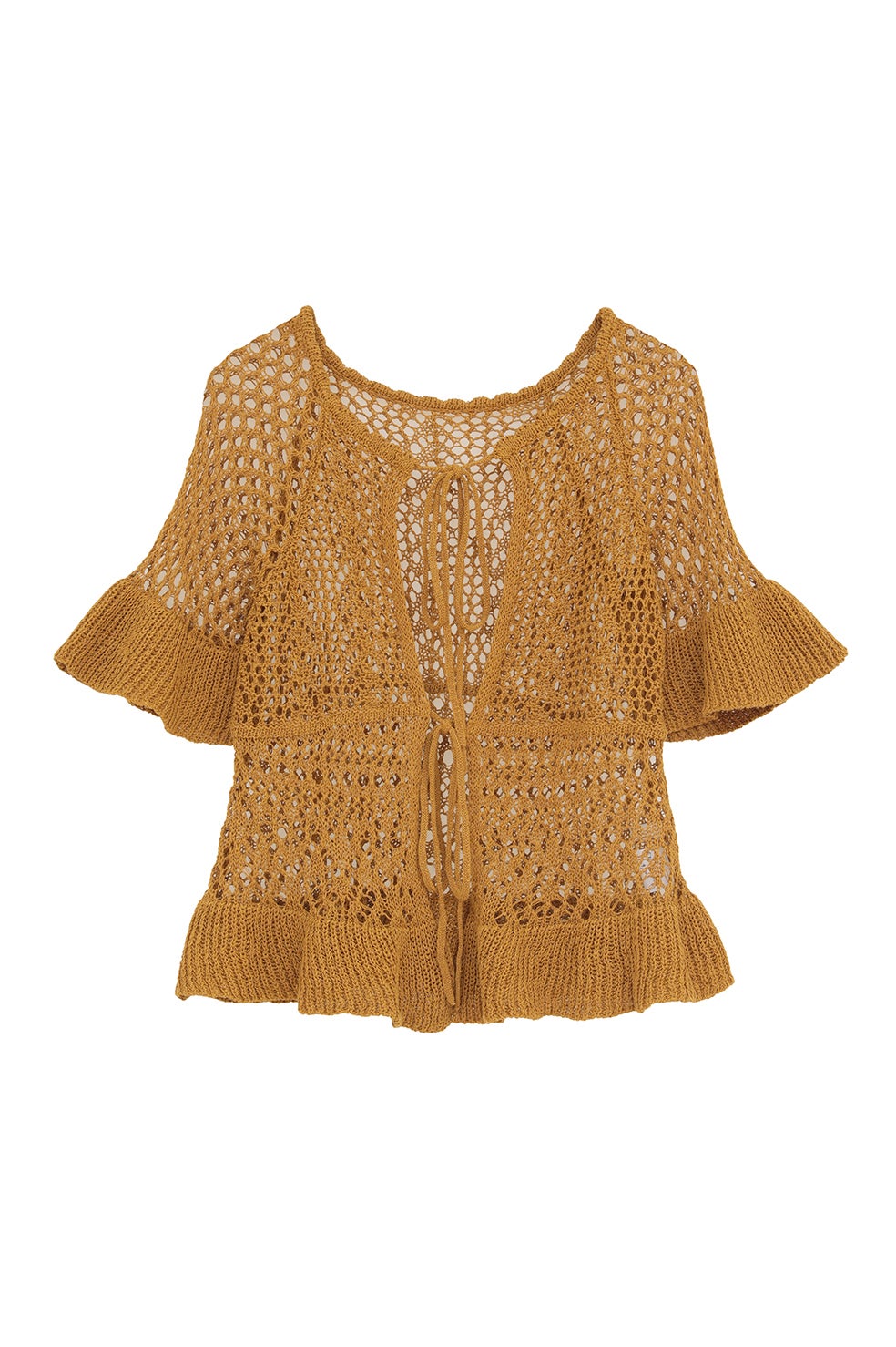 W FACE RIBBON CROCHET KNIT TOPS｜TOPS(トップス)｜CLANE OFFICIAL