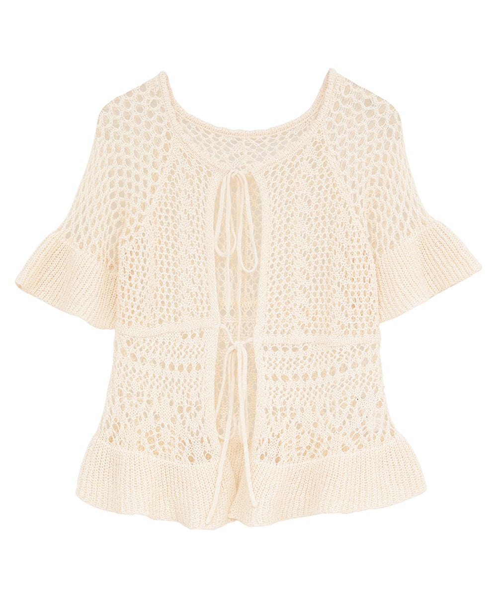 W FACE RIBBON CROCHET KNIT TOPS｜TOPS(トップス)｜CLANE OFFICIAL