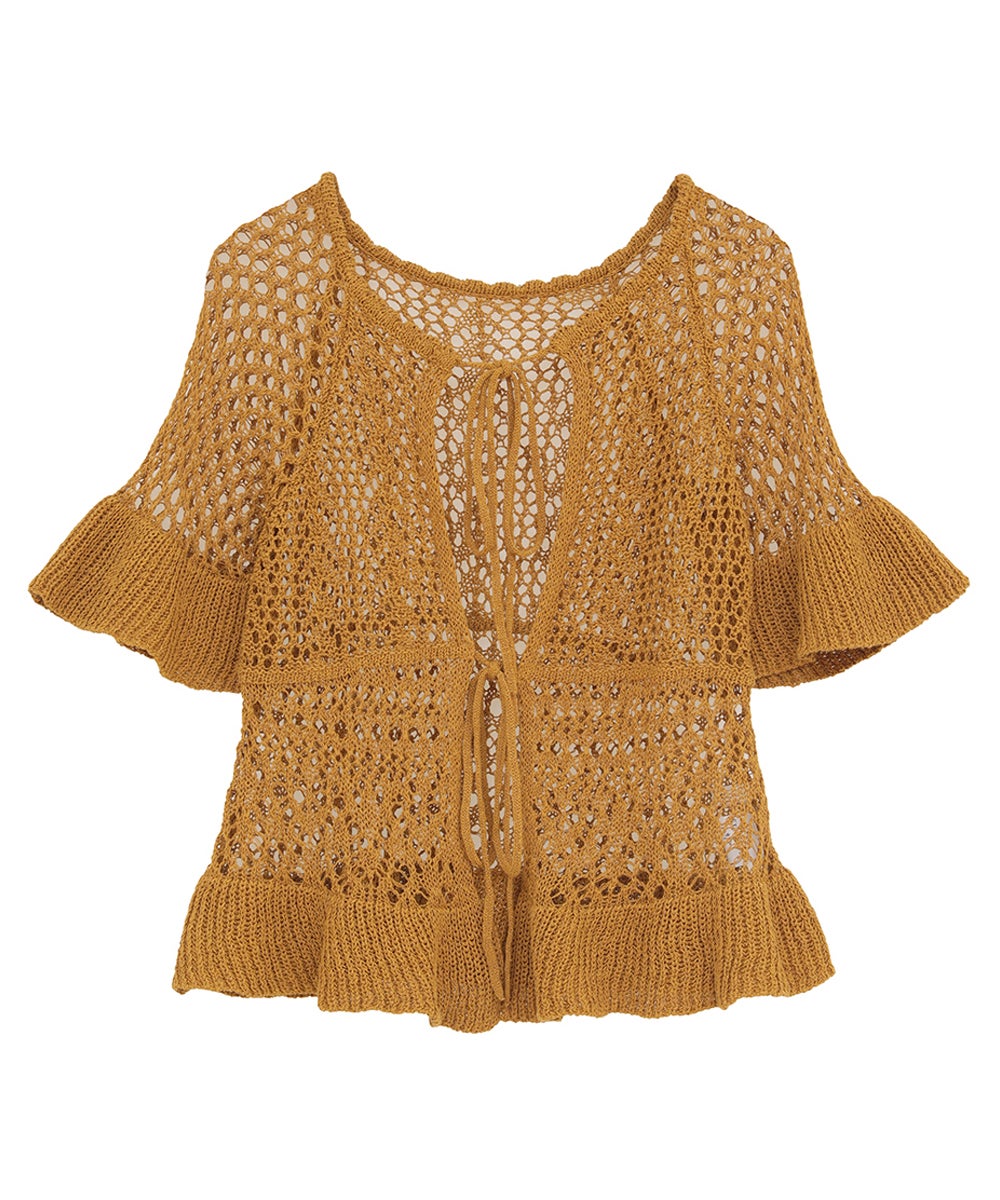 W FACE RIBBON CROCHET KNIT TOPS｜TOPS(トップス)｜CLANE OFFICIAL