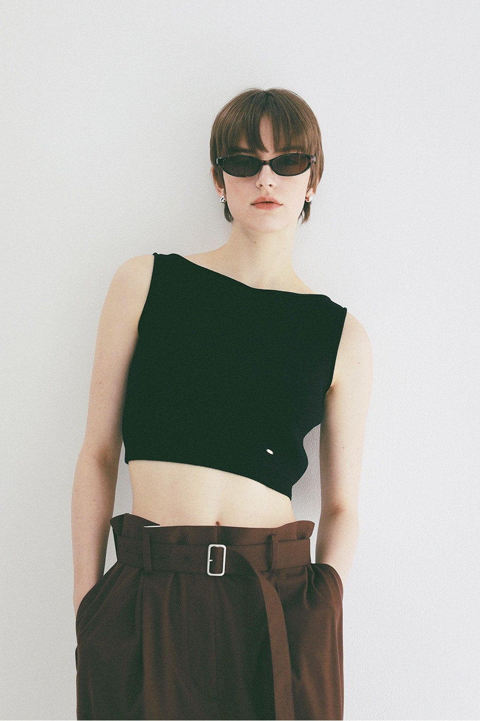BOAT NECK SHORT KNIT TANK TOPS｜TOPS(トップス)｜CLANE OFFICIAL