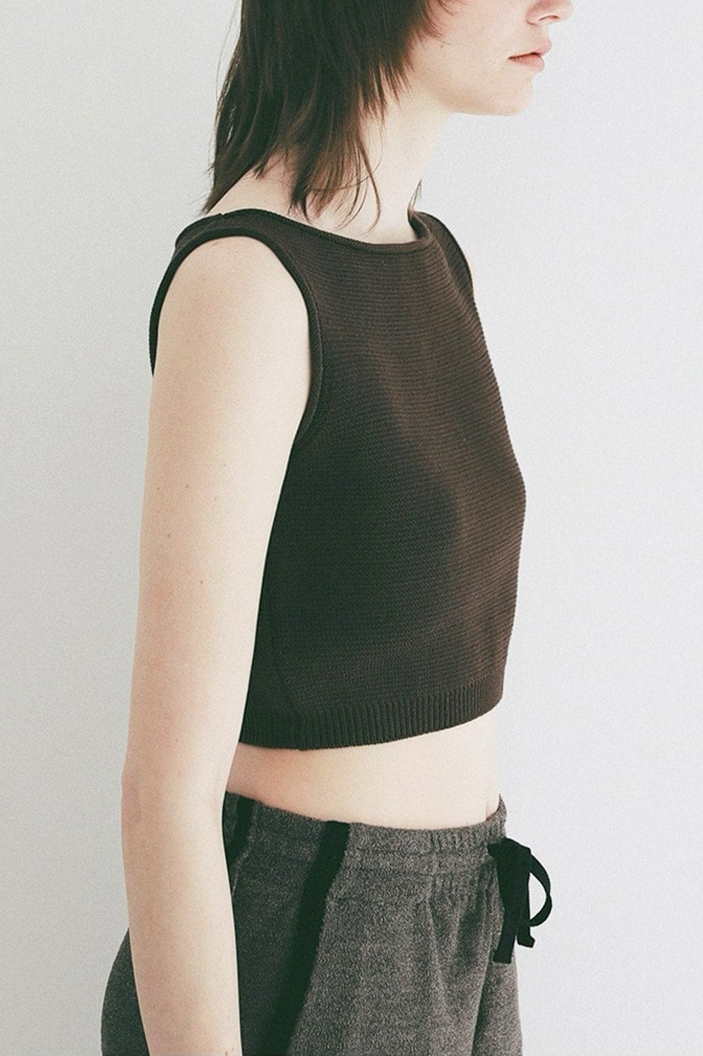 BOAT NECK SHORT KNIT TANK TOPS｜TOPS(トップス)｜CLANE OFFICIAL