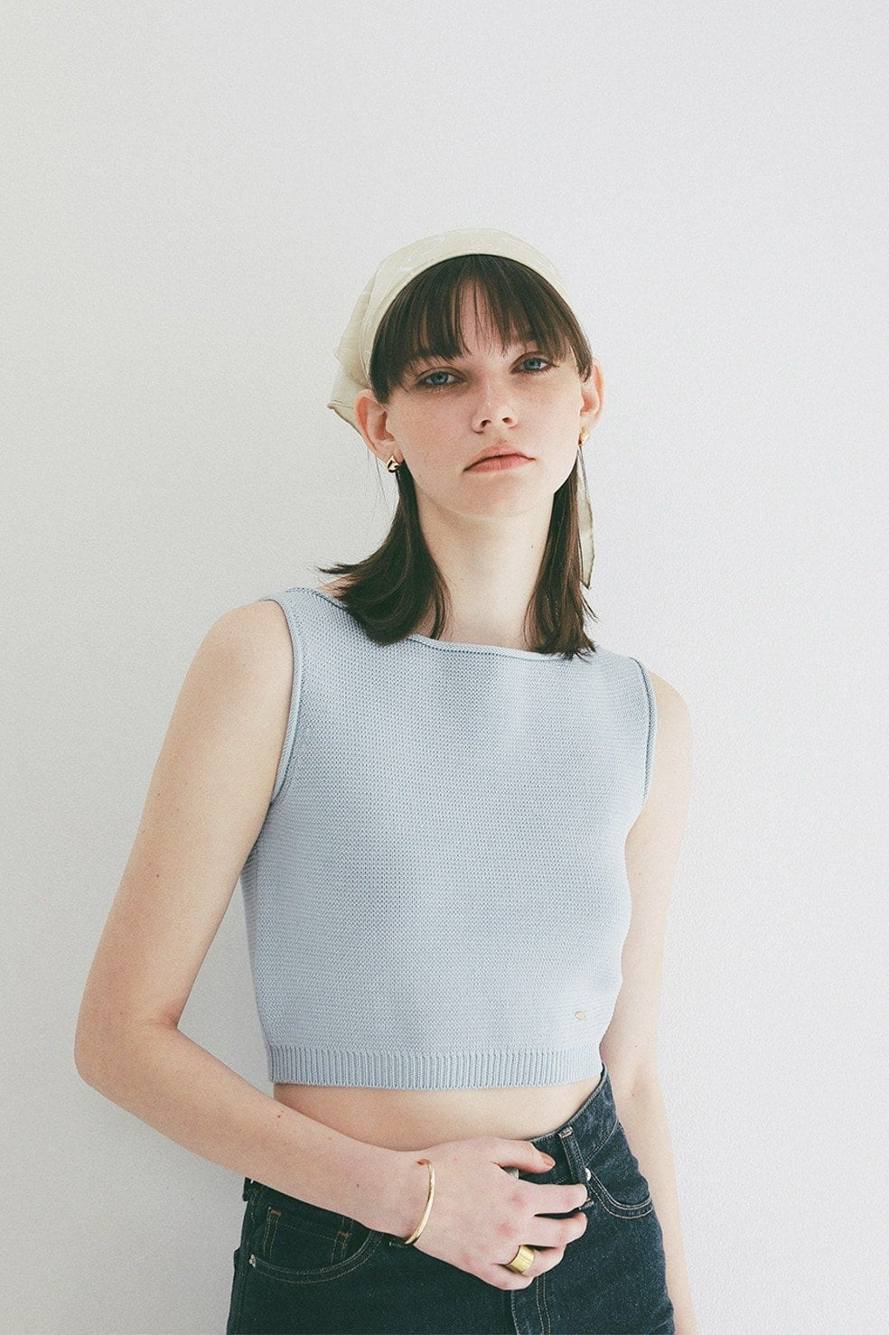 BOAT NECK SHORT KNIT TANK TOPS｜TOPS(トップス)｜CLANE OFFICIAL