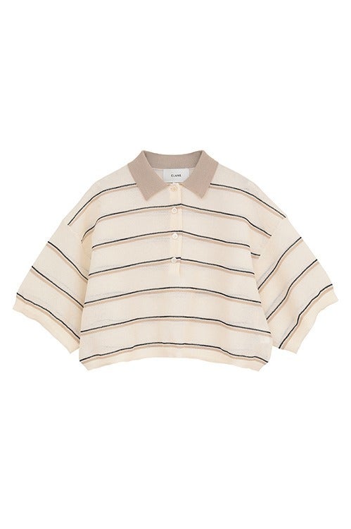 SPONGY SHEER POLO KNIT TOPS