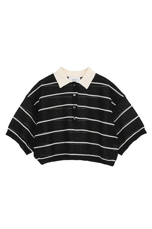 SPONGY SHEER POLO KNIT TOPS