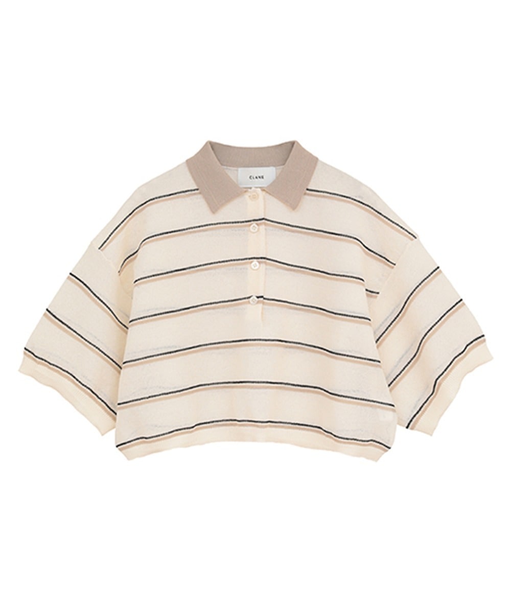 SPONGY SHEER POLO KNIT TOPS
