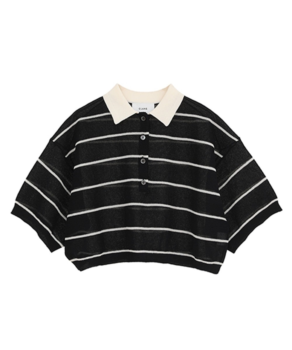 SPONGY SHEER POLO KNIT TOPS