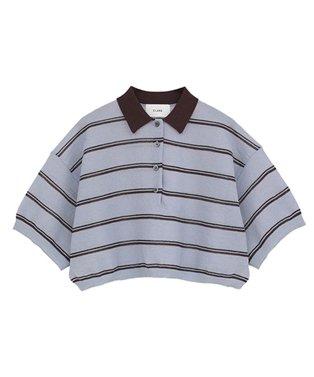 SPONGY SHEER POLO KNIT TOPS