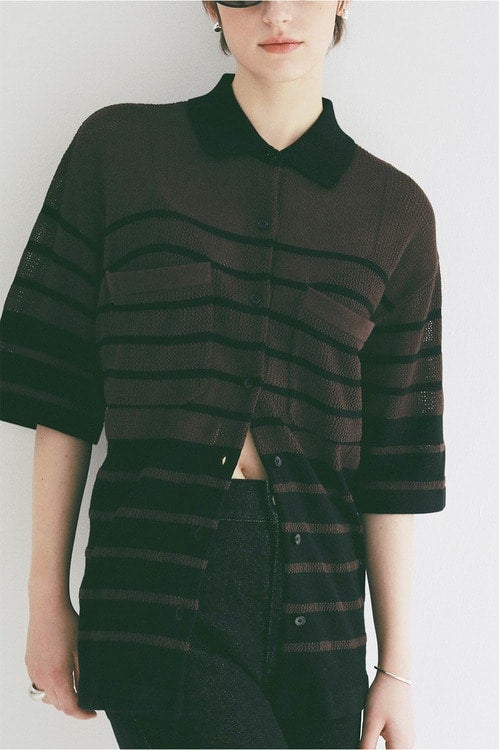 HALF SLEEVE OVER KNIT SHIRT