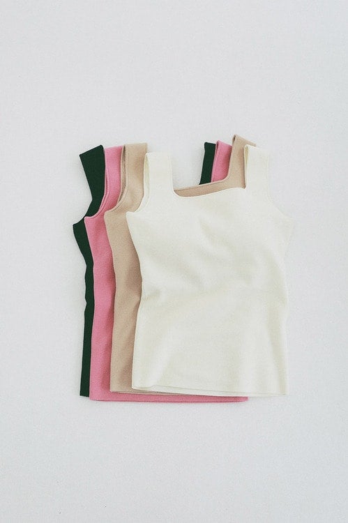 SQUARE TANK KNIT TOPS