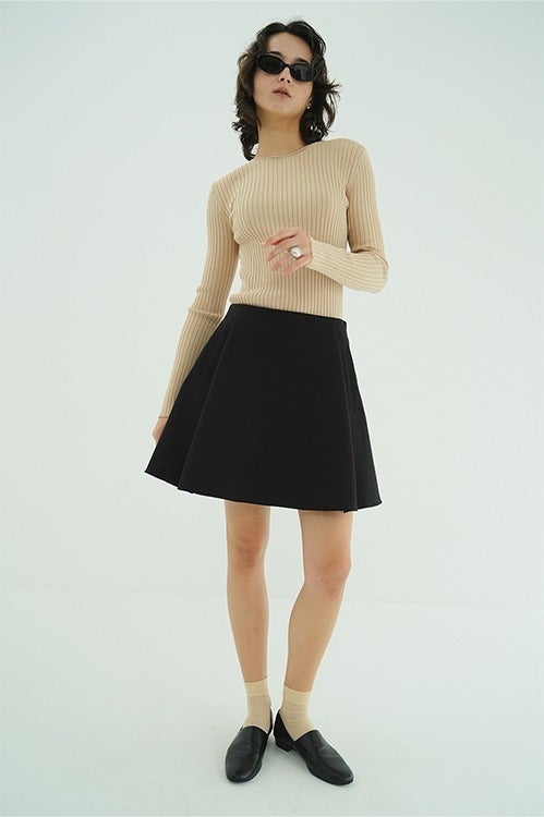 LOW WAIST FLARE MINI SKIRT